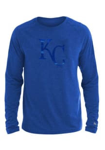 New Era Kansas City Royals Blue Brushed Heather Long Sleeve T-Shirt