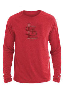 New Era St Louis Cardinals Red Brushed Heather Long Sleeve T-Shirt