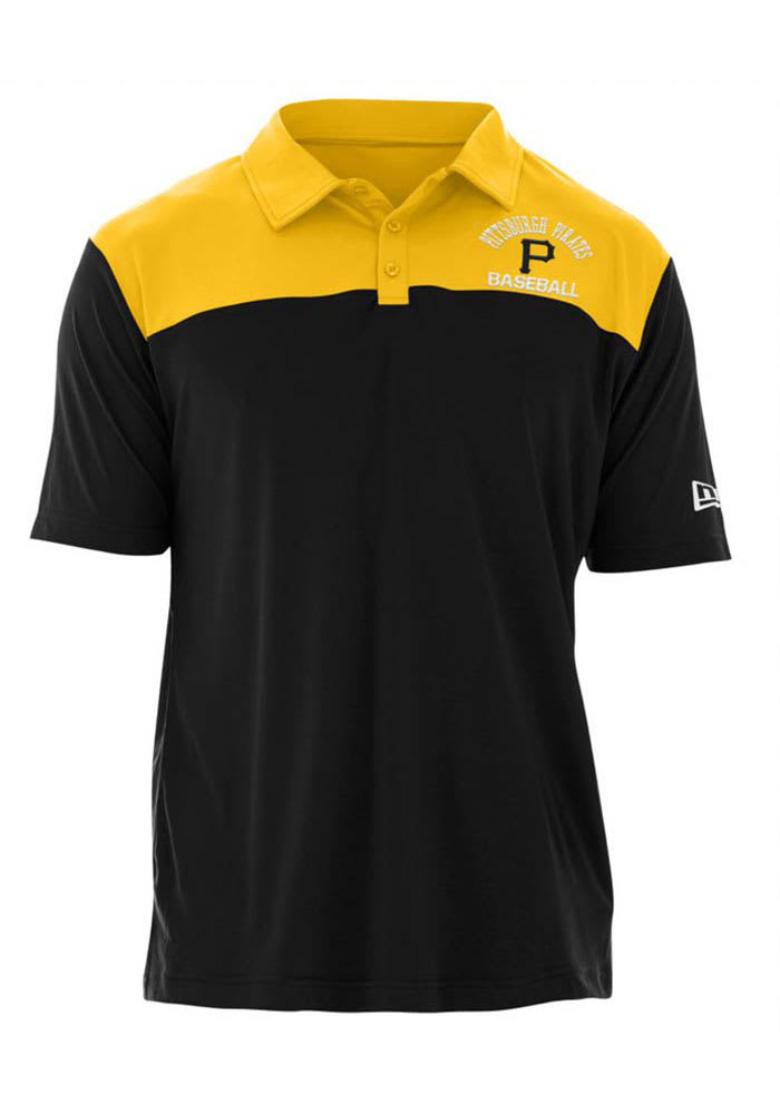 New Era Pittsburgh Pirates Mens Black Block Short Sleeve Polo