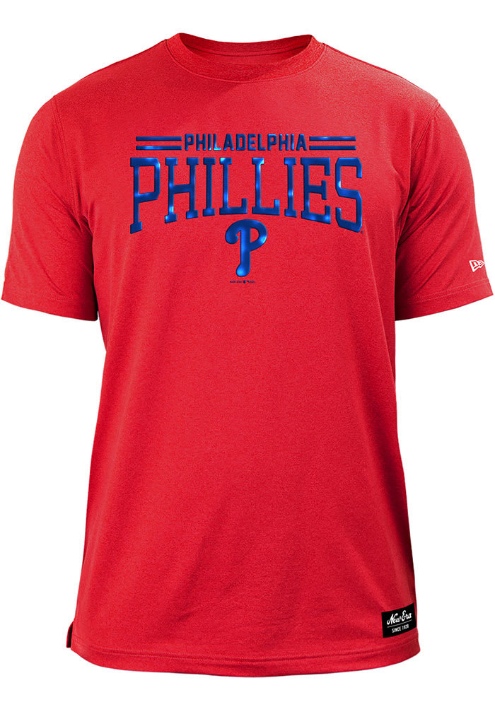 New Era Philadelphia Phillies Red Brushed Heather Short Sleeve T Shirt