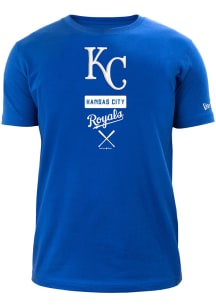 New Era Kansas City Royals Blue Vertical Short Sleeve T Shirt