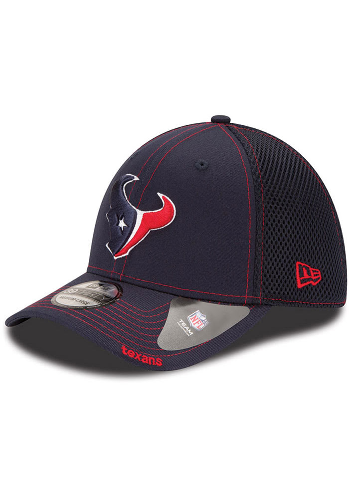 New Era Houston Texans Mens Navy Blue Team Neo 39THIRTY Flex Hat