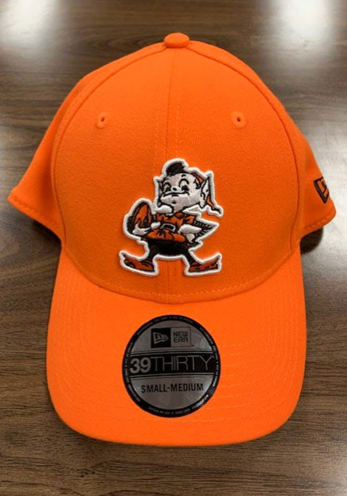 New Era Cleveland Browns Mens Orange Retro Brownie 39THIRTY Flex Hat
