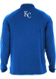 New Era Kansas City Royals Mens Blue Brushed Heather Long Sleeve 1/4 Zip Pullover