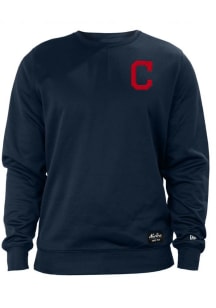 New Era Cleveland Indians Mens Navy Blue Poly Fleece Long Sleeve Sweatshirt