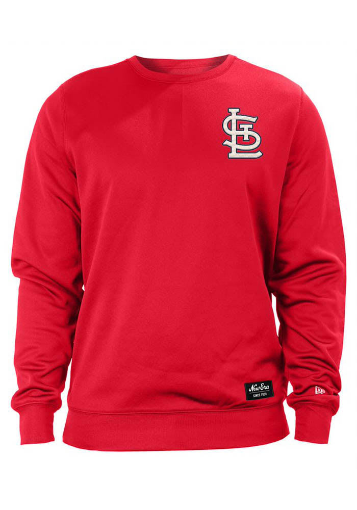 New Era St Louis Cardinals Mens Red Poly Fleece Long Sleeve Sweatshirt