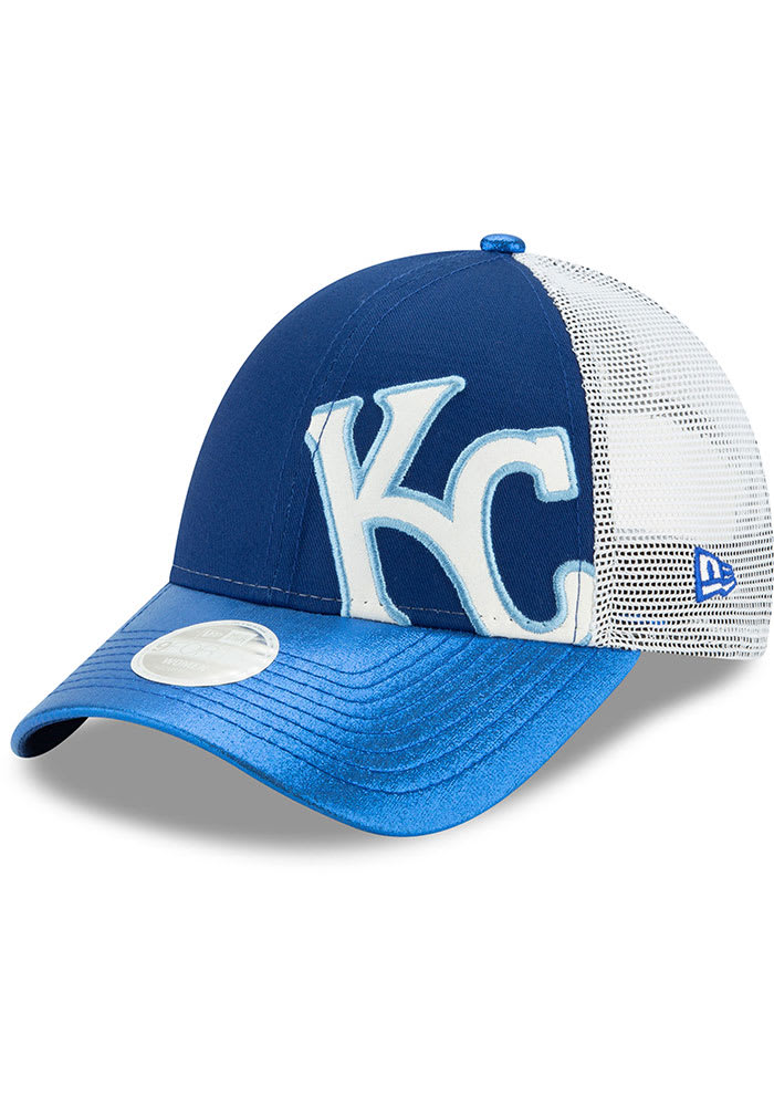 New Era Kansas City Royals Blue Logo Glam 9FORTY Womens Adjustable Hat