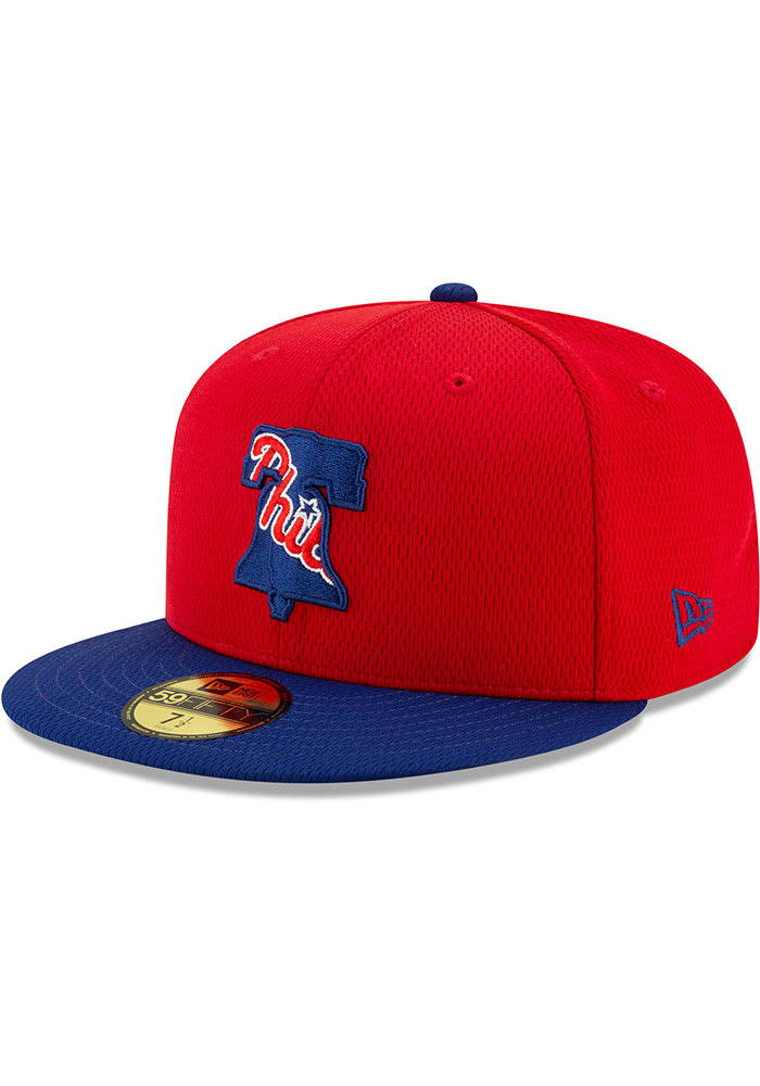 New Era Philadelphia Phillies Mens Red 2020 Batting Practice 59FIFTY Fitted Hat