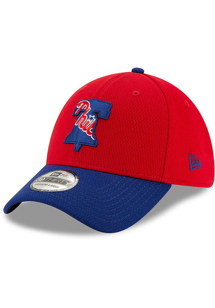 New Era Philadelphia Phillies Mens Red 2020 Batting Practice 39THIRTY Flex Hat