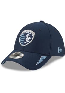 New Era Sporting Kansas City Mens Navy Blue Rush 39THIRTY Flex Hat