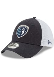 New Era Sporting Kansas City Mens Navy Blue Heather Front Neo 39THIRTY Flex Hat