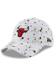 New Era Chicago Bulls White Blossom 9TWENTY Womens Adjustable Hat