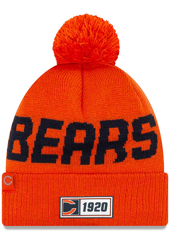 New Era Chicago Bears Orange NFL 2019 Road Reverse Sport Mens Knit Hat