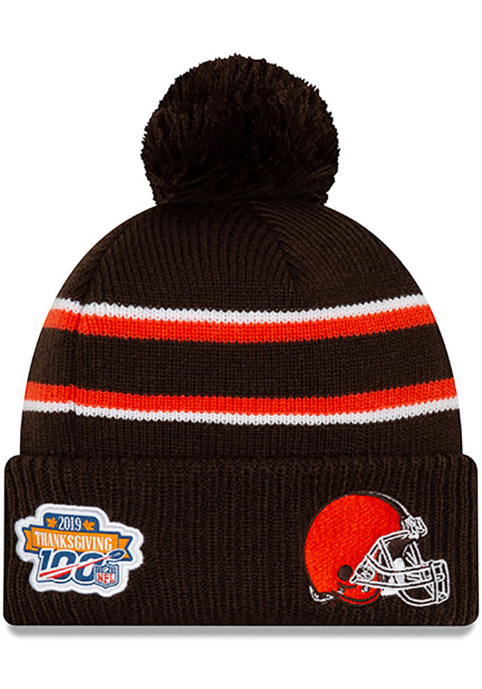 New Era Cleveland Browns Brown 2019 Thanksgiving Cuff Mens Knit Hat