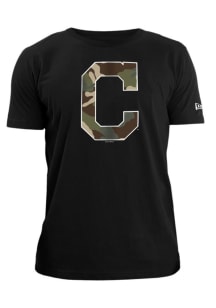 New Era Cleveland Indians Black Camo Team Short Sleeve T Shirt