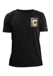 New Era Cleveland Indians Black Camo Pocket Short Sleeve T Shirt