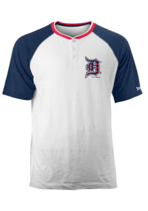 New Era Detroit Tigers White America Henley Short Sleeve Fashion T Shirt