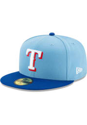 New Era Texas Rangers Mens Light Blue AC Alt 2 59FIFTY Fitted Hat