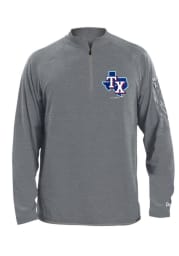 New Era Texas Rangers Mens Grey State Long Sleeve 1/4 Zip Pullover