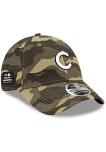 New Era Chicago Cubs 2021 Armed Forces Day SS 9FORTY Adjustable Hat - Green