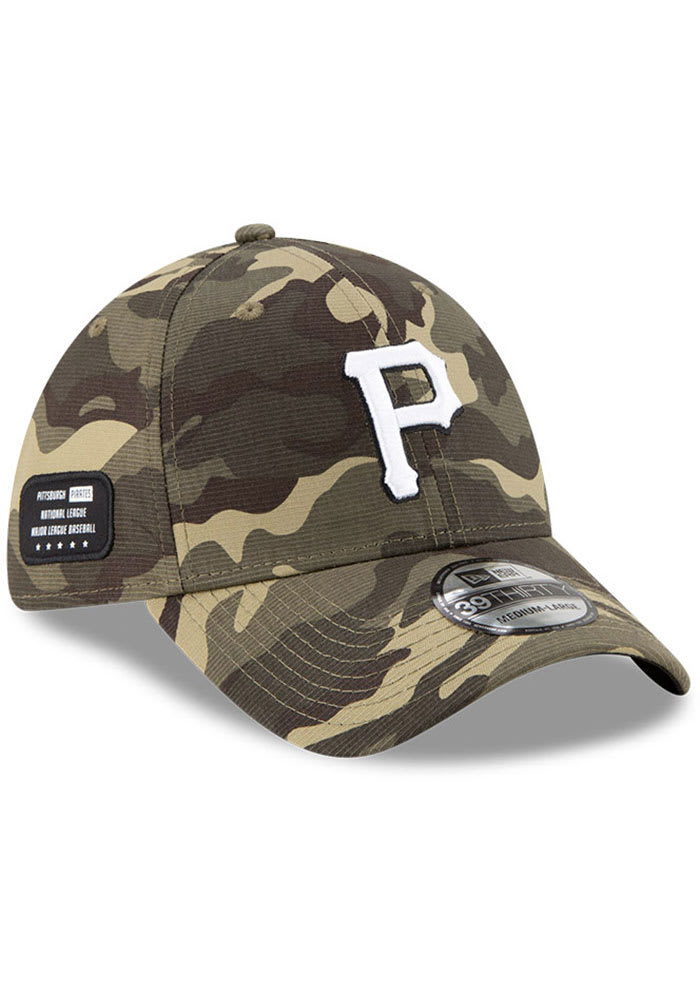 New Era Pittsburgh Pirates Mens Green 2021 Armed Forces Day 39THIRTY Flex Hat