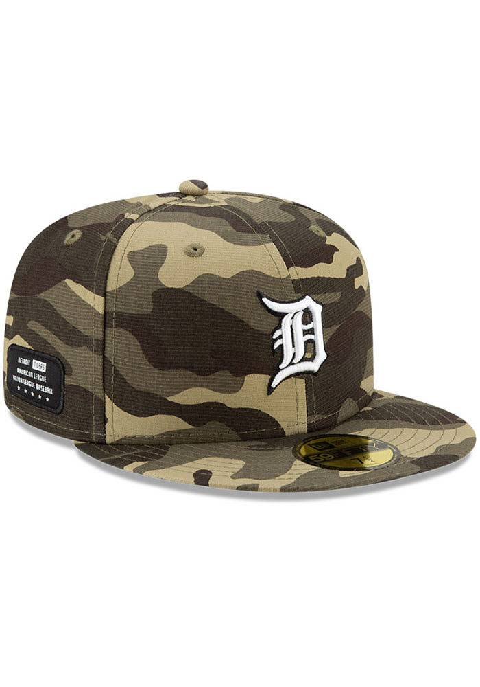 New Era Detroit Tigers Army Camo 2022 Armed Forces Day Bucket Hat
