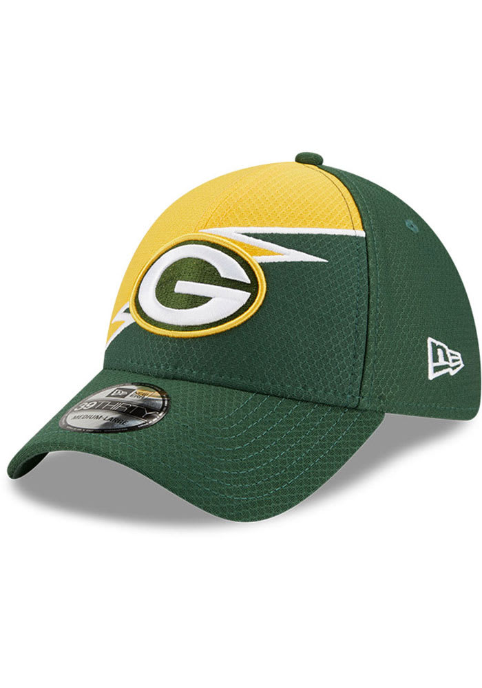 New Era Green Bay Packers Mens Green Bolt 39THIRTY Flex Hat
