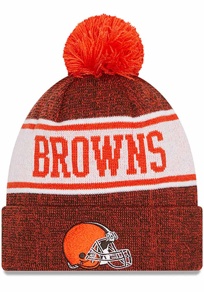 New Era Cleveland Browns Orange M KNITBANNER B3 Mens Knit Hat