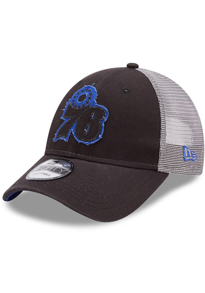 New Era Philadelphia 76ers Rugged 9FORTY Adjustable Hat - Black