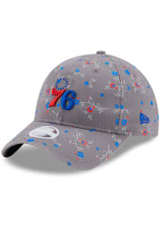 New Era Philadelphia 76ers Grey W Blossom 9TWENTY Womens Adjustable Hat