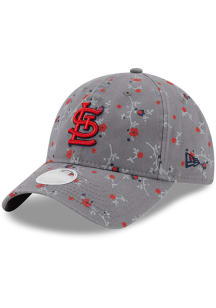 New Era St Louis Cardinals Grey W Blossom 9TWENTY Womens Adjustable Hat