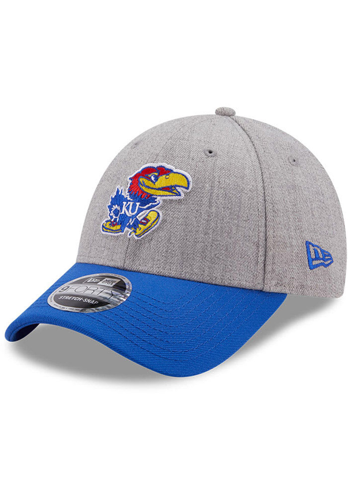 New Era Kansas Jayhawks The League Heather 9FORTY Adjustable Hat - Grey