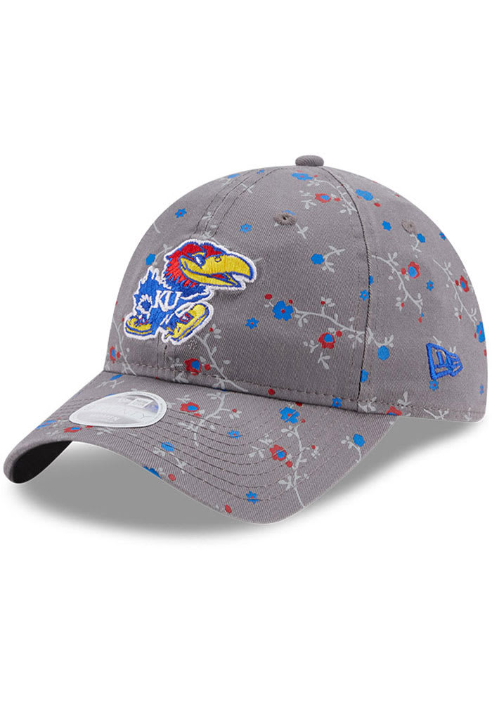 New Era Kansas Jayhawks Grey JR TOD Blossom 9TWENTY Adjustable Toddler Hat