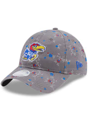 New Era Kansas Jayhawks Grey W Blossom 9TWENTY Womens Adjustable Hat