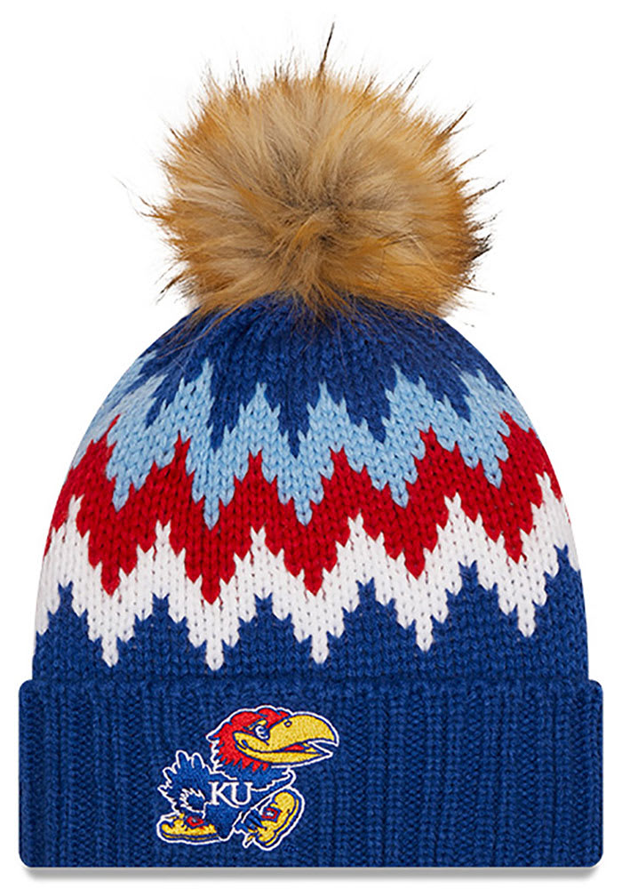 New Era Kansas Jayhawks Blue W Glacier Womens Knit Hat