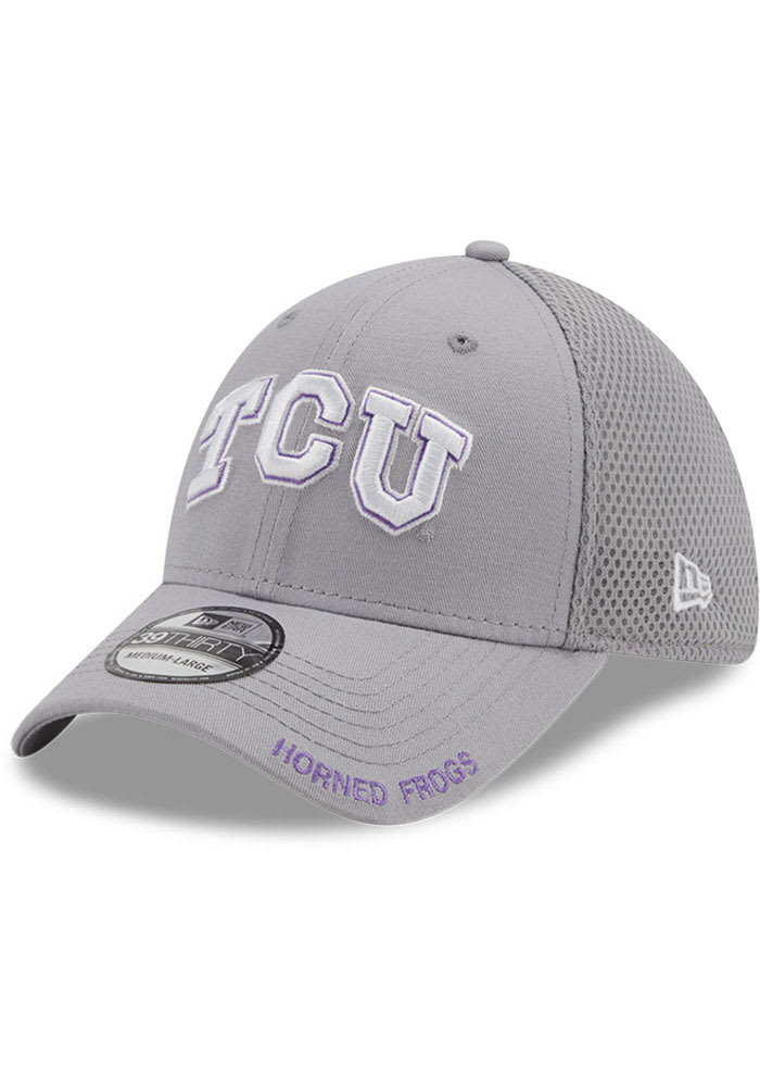 New Era TCU Horned Frogs Mens Grey Classic Neo 39THIRTY Flex Hat