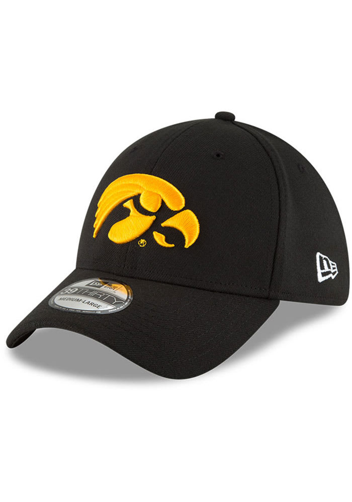 New Era Iowa Hawkeyes Mens Black Team Classic 39THIRTY Flex Hat