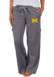 Concepts Sport Michigan Wolverines Womens Charcoal Trackside Cargo Loungewear Sleep Pants