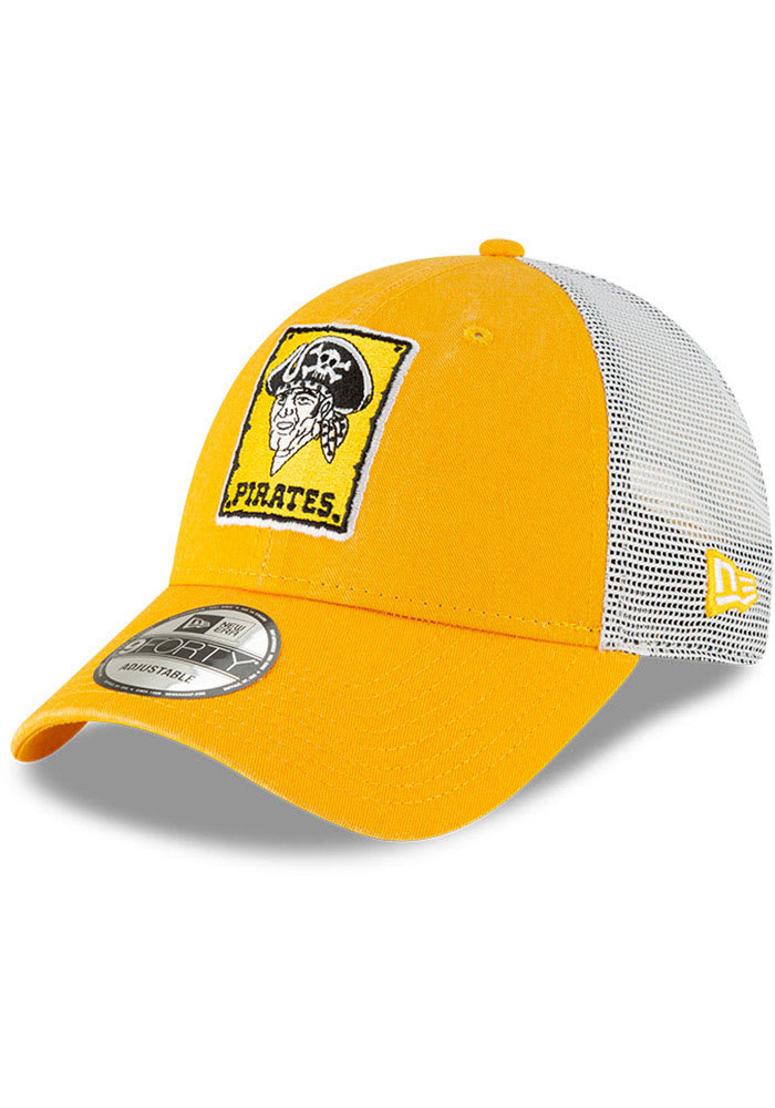 New Era Pittsburgh Pirates Cooperstown Trucker 9FORTY Adjustable Hat - Yellow