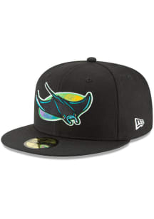 New Era Tampa Bay Rays Mens Black Cooperstown 59FIFTY Fitted Hat