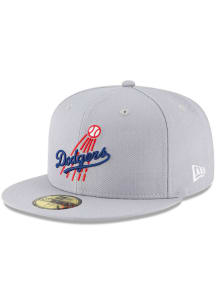 New Era Los Angeles Dodgers Mens Grey Cooperstown 59FIFTY Fitted Hat