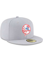 New Era New York Yankees Mens Grey Cooperstown 59FIFTY Fitted Hat