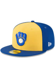New Era Milwaukee Brewers Mens Blue Cooperstown 59FIFTY Fitted Hat