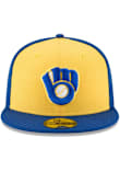 New Era Milwaukee Brewers Mens Blue Cooperstown 59FIFTY Fitted Hat
