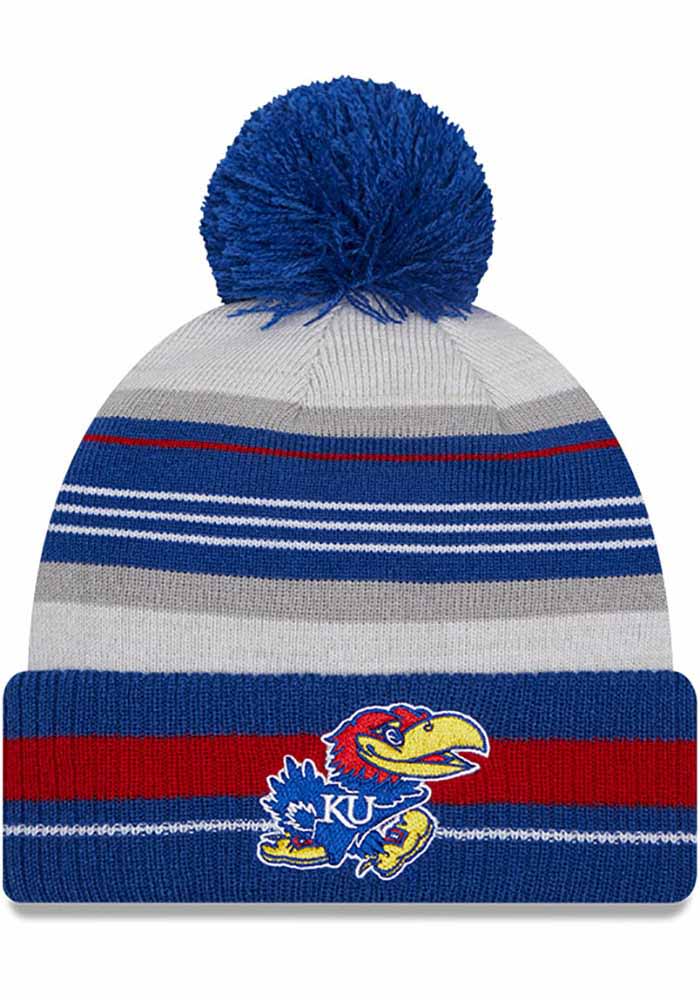 New Era Kansas Jayhawks Blue JR Grayed Youth Knit Hat