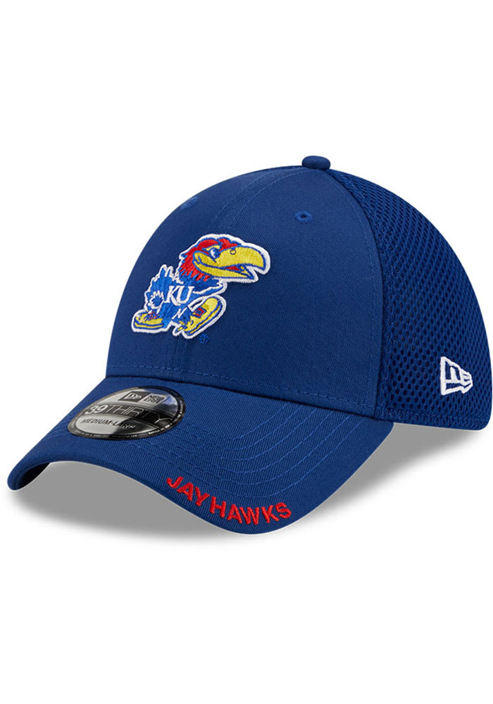 New Era Kansas Jayhawks Mens Blue Classic Neo 39THIRTY Flex Hat