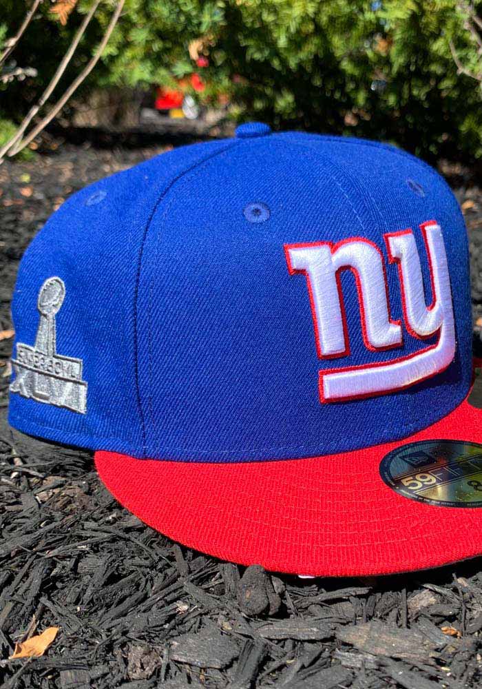 New York Giants New Era Super Bowl XLVI Pink Undervisor 59FIFTY Fitted Hat  - Light Blue