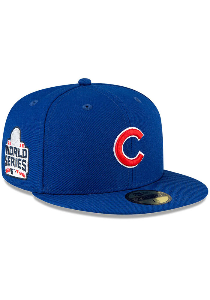New Era Chicago Cubs Mens Blue QT World Series Side Patch 59FIFTY Fitted Hat