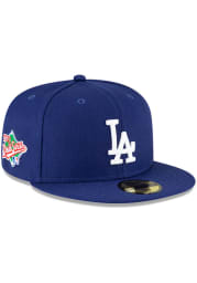 New Era Los Angeles Dodgers Mens Blue QT World Series Side Patch 59FIFTY Fitted Hat