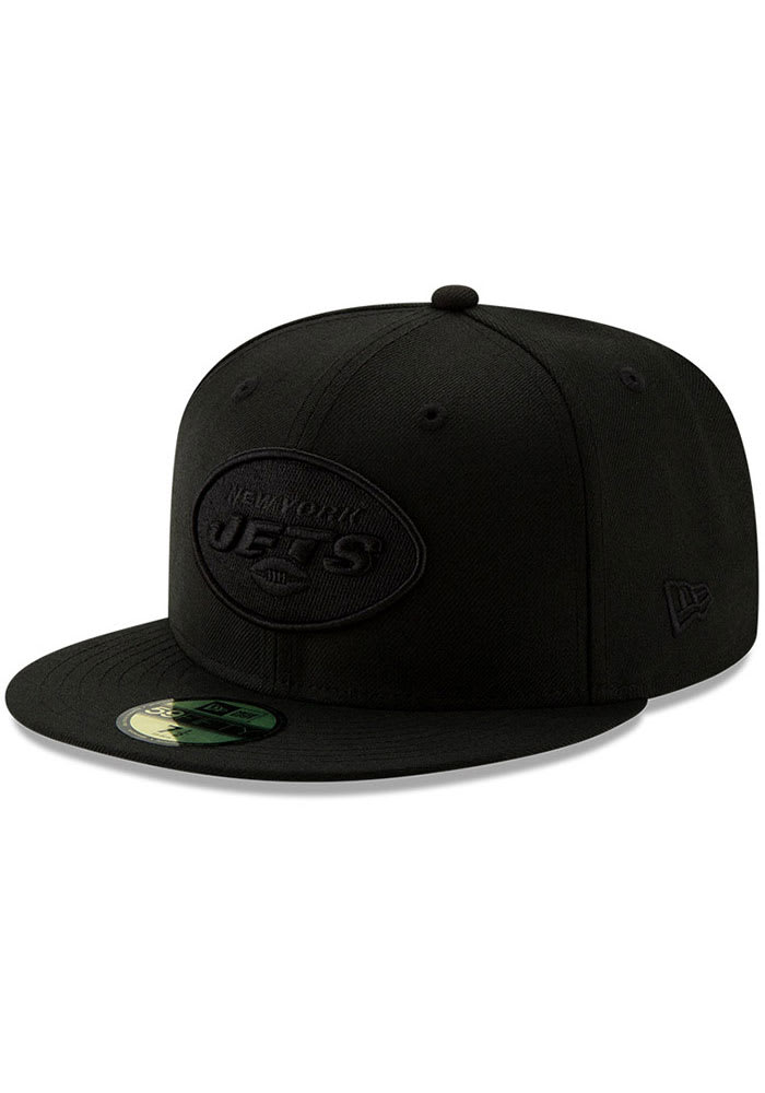 New York Jets Mens on Black 59FIFTY BLACK New Era Fitted Hat